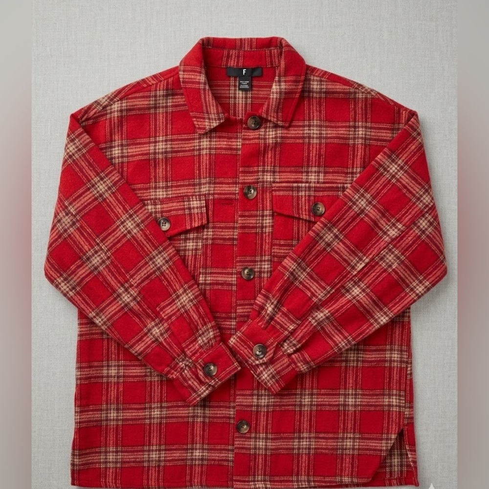 Red Plaid Button Down Shirt - NWT
